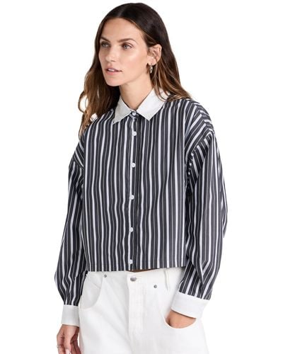 Moon River Oon River Boxy Button Up Shirt - Black