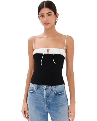 Reformation Reforation Adie Knit Top Back And White - Black