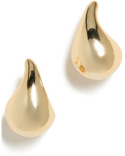By Adina Eden Solid Curved Teardrop Hoop Earrings - White