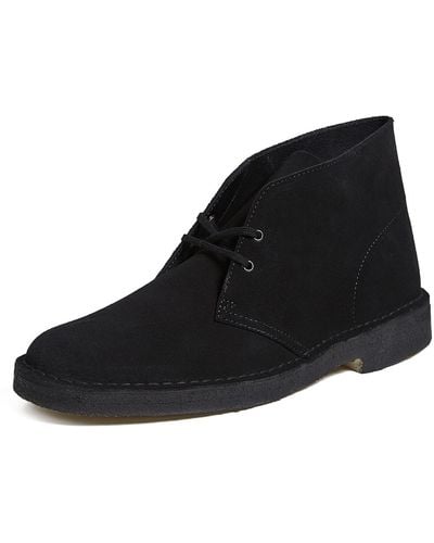 Clarks Suede Desert Boots - Black