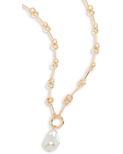 Argento Vivo G Pearl Drop Link Necklace - White