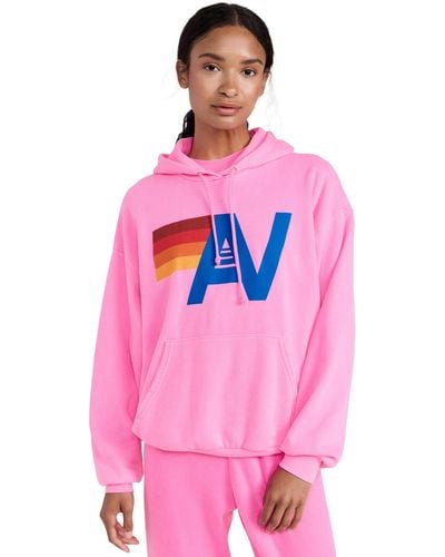 Aviator Nation Relaxed Logo Pullover Hoodie - Pink
