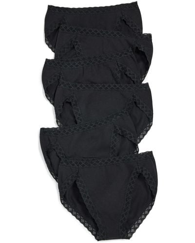 Natori Bliss French Cut Panties 6 Pack - Black