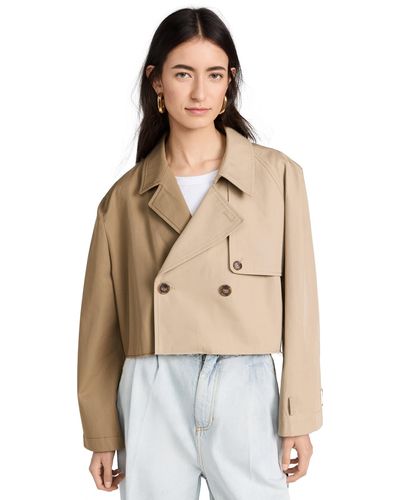 MM6 by Maison Martin Margiela Cropped Trench Jacket - Natural