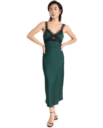 MINKPINK Erin Lace Trim Midi Dress - Green