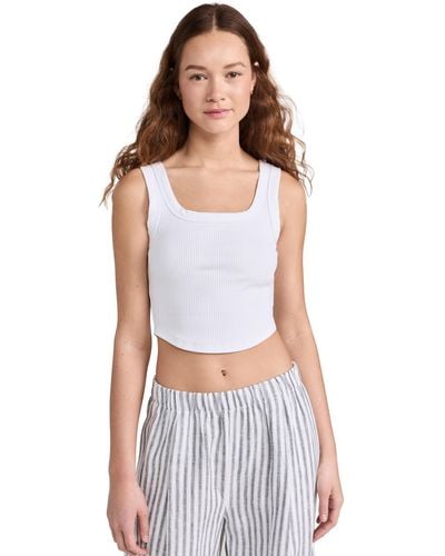 Madewell The Tailored Crop Tank In Sleekhold - White