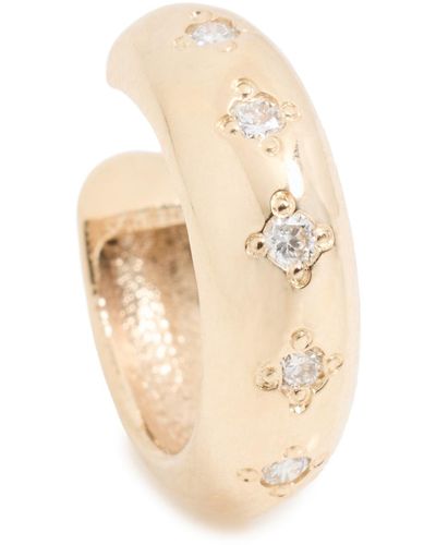 Zoe Chicco 14k Round Ear Cuff With 5 Bead Set Diamonds - White