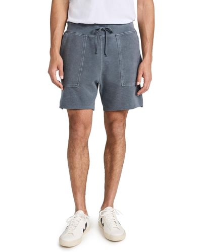 Save Khaki Twillback Terry Utility Sweat Shorts - Blue