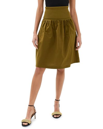 Proenza Schouler Skirt In Peached Poplin - Green