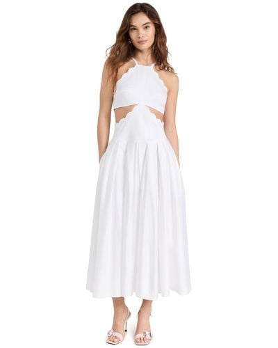 Prabal Gurung Scallop Edge Cut Out Dress - White