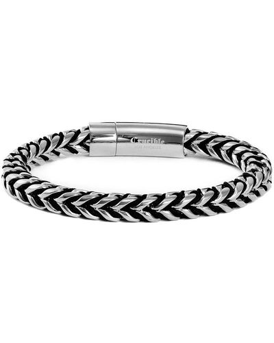 Crucible Jewelry Crucible Los Angeles Polished 8mm Stainless Steel Franco Chain Bracelet - Metallic