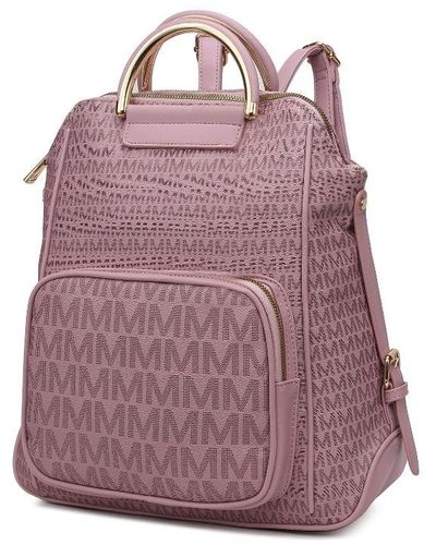 MKF Collection by Mia K Jules M Logo Vegan Leather Backpack - Purple