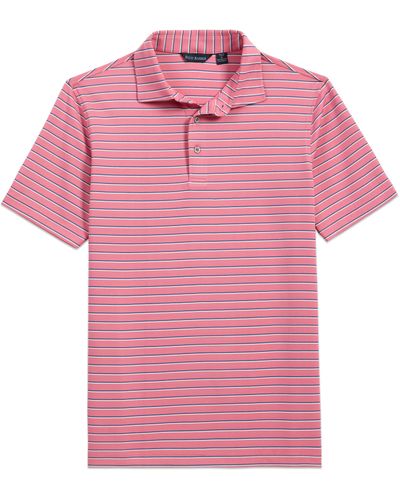 Scott Barber Shaded Stripe Tech Polo - Pink