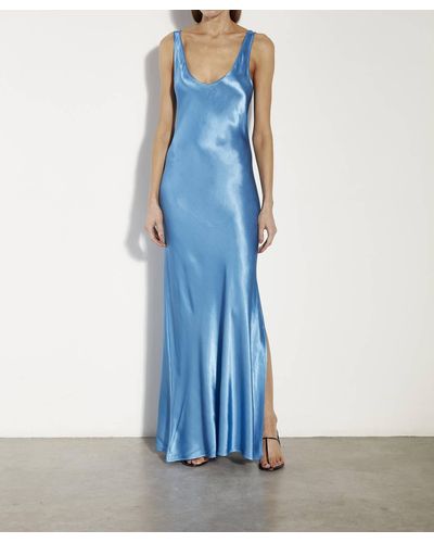 Enza Costa Satin Tank Dress - Blue