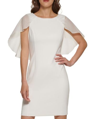 DKNY Scuba Mini Sheath Dress - White