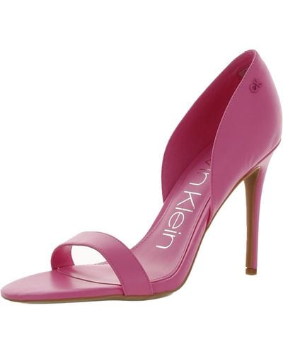 Calvin Klein Metino Faux Leather Open Toe D'orsay Heels - Pink