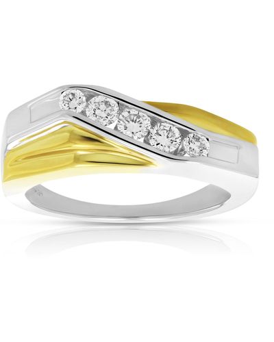 Vir Jewels 1/2 Cttw 5 Stone Si1 Clarity Diamond Ring 14k Two Tone Gold - Metallic