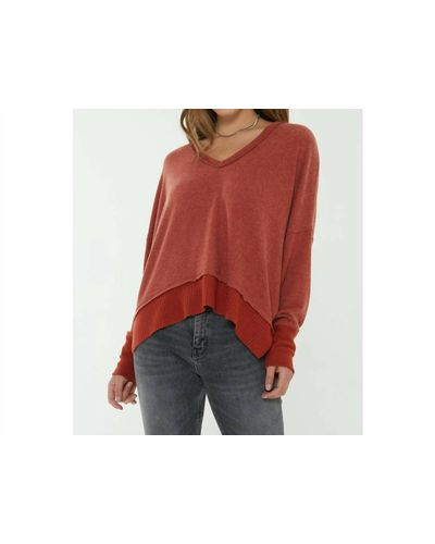 Project Social T Torino V-neck Top - Red