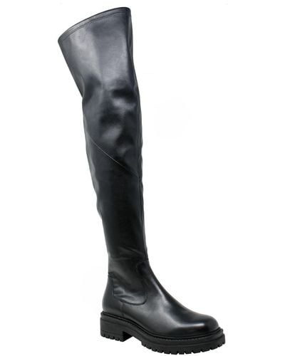 Charles David Erratic Faux Leather Tall Over-the-knee Boots - Black