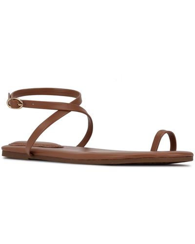 Nine West Baxter Toe Strap Casual Ankle Strap - Brown