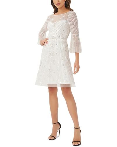 Adrianna Papell Illusion Mini Cocktail And Party Dress - White