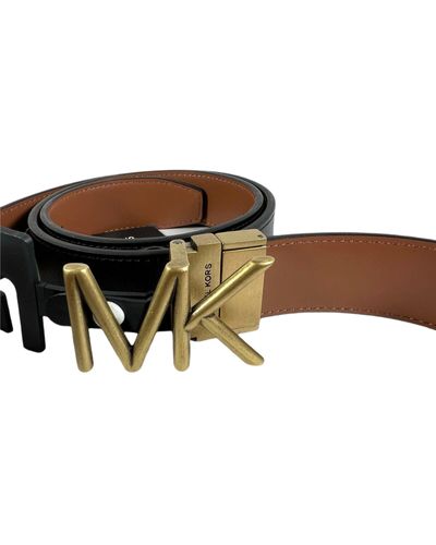 Michael Kors Reversible Black Brown Leather Dress Belt