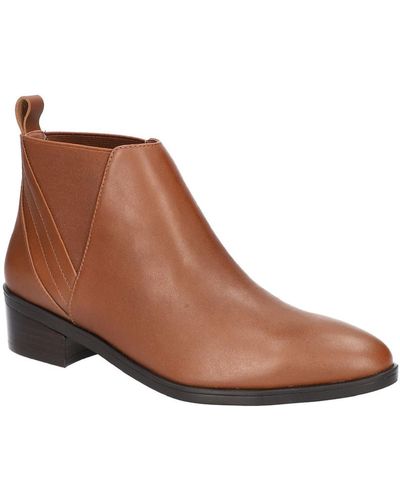 Bella Vita Leather Block Heel Chelsea Boots - Brown