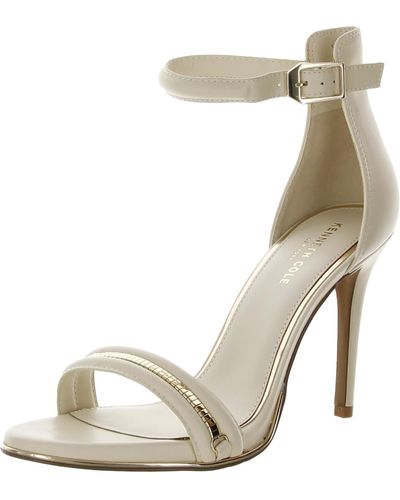 Kenneth Cole Brooke Chain Ankle Strap Open Toe Pumps - Natural