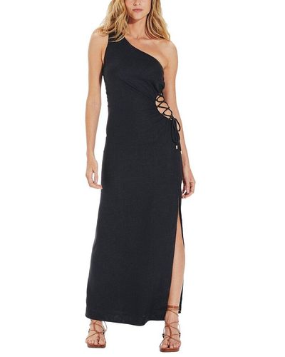 ViX Solid Carina Detail Long Dress - Black