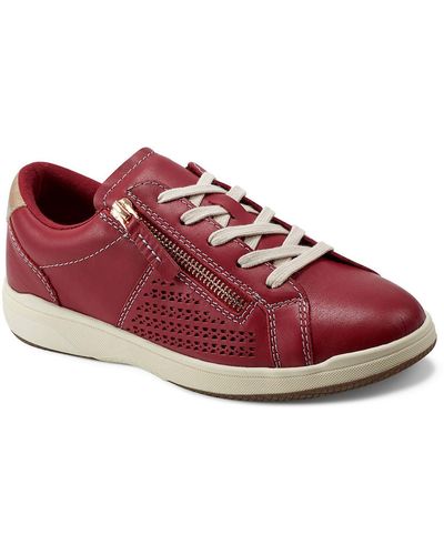 Earth Netta Leather Lifestyle Casual And Fashion Sneakers - Red