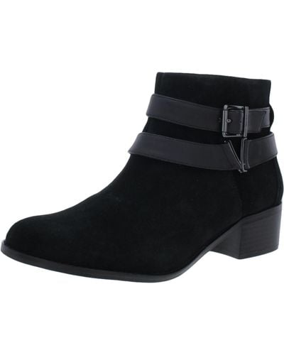 Vionic Mana Leather Orthaheel Ankle Boots - Black