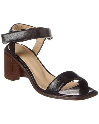 Theory Mid Ankle Strap Leather Sandal - Metallic
