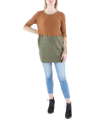Refried Apparel Ribbed Buttons Crewneck Sweater - Green