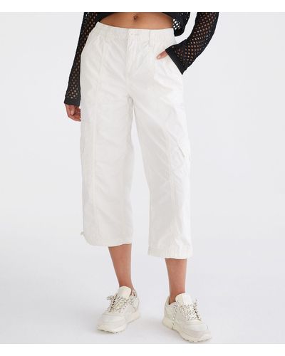 Aéropostale High-rise Cropped Utility Cargo Pants - White