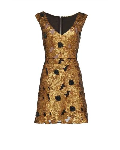 Tracy Reese Cleopatra Dress In Gold - Brown