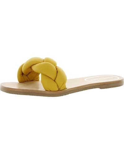 Kenneth Cole Nellie Braid Slip On Flat Slide Sandals - Yellow