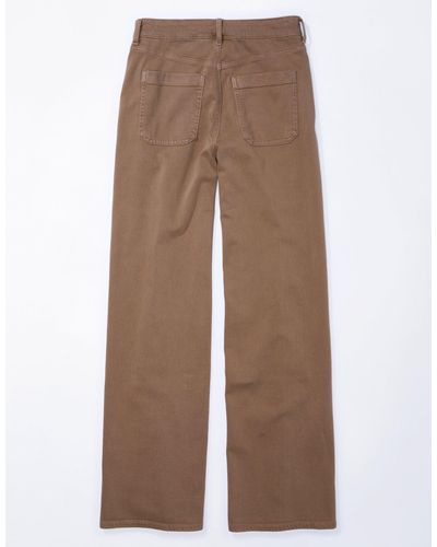 American Eagle Outfitters Ae Dreamy Drape Stretch Super High-waisted baggy Wide-leg Pant - Brown