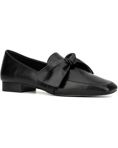 New York & Company Dominica Faux Leather Slip On Loafers - Black
