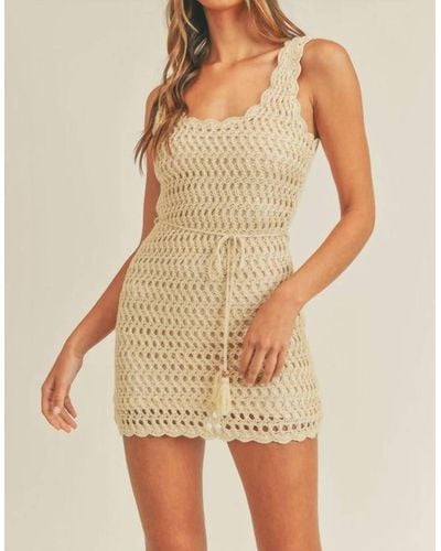 Lush Crochet Knit Tank Dress - Yellow