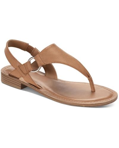 Style & Co. Blairee Faux Leather Casual Thong Sandals - Black