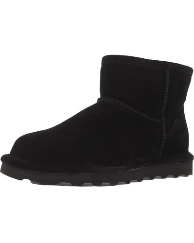 BEARPAW Alyssa Suede Pull On Winter & Snow Boots - Black