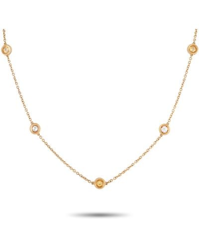 Roberto Coin 18k Yellow Gold 0.70ct Diamond And Sapphire Station Necklace - Metallic