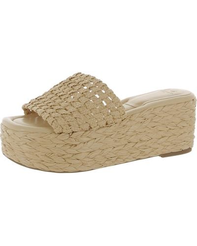 Marc Fisher Priya Woven Peep-toe Platform Sandals - Natural