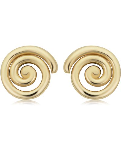 Fremada 14k Yellow Gold Swirl Stud Earrings - Metallic