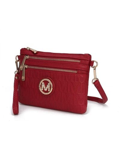 MKF Collection by Mia K Roonie Milan "m" Signature Crossbody Wristlet - Red