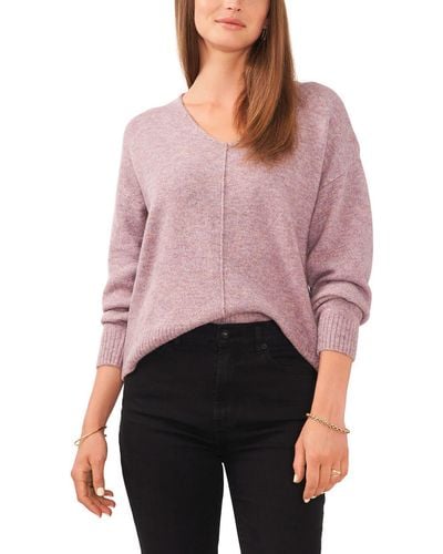 Vince Camuto Ribbed Knit Long Sleeves Pullover Sweater - Pink