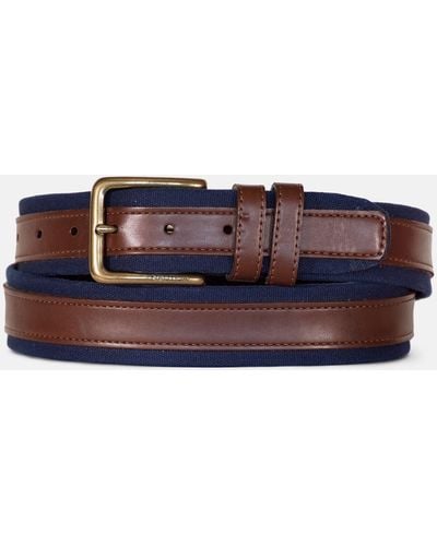 Nautica Faux-leather-trimmed Belt - Blue