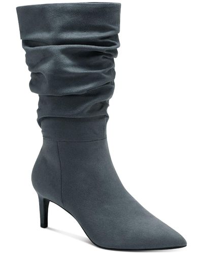 Alfani Lissa Fax Suede Slouchy Booties - Gray