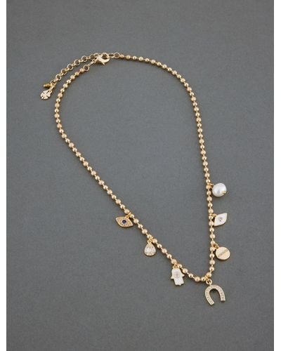 Lucky Brand Lucky Charm Collar Necklace - Gray
