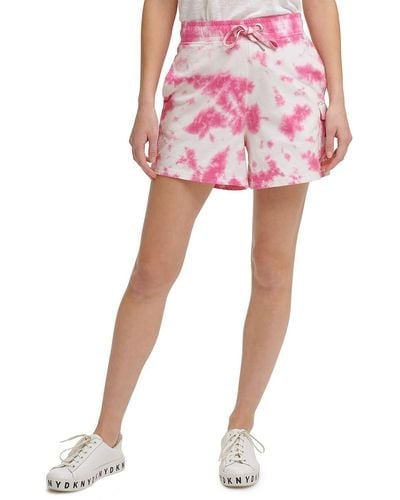 DKNY Terry Tie-dye Casual Shorts - Pink